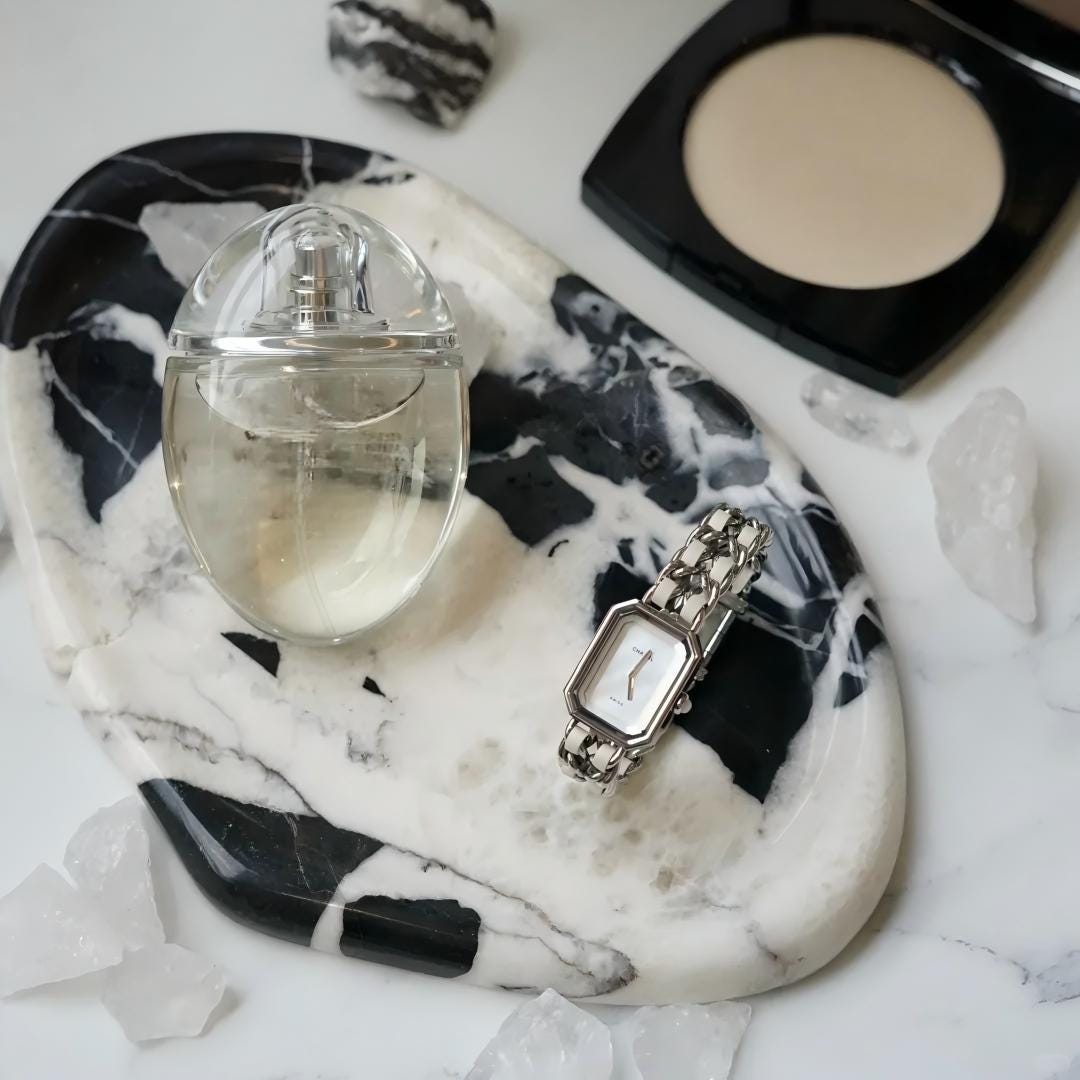 Black natural marble scented candles and jewelry storage tray, home decoration, gifts for friends
