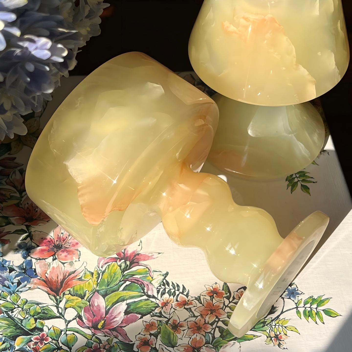 Celestial Jade Green Marble Candle and Vase Set Valentine's day gift for her