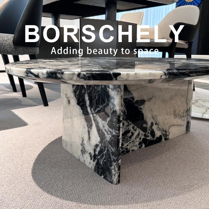 BORSCHELY Minimalist Elegant design oval shape, coffee table for living room, luxury home furniture