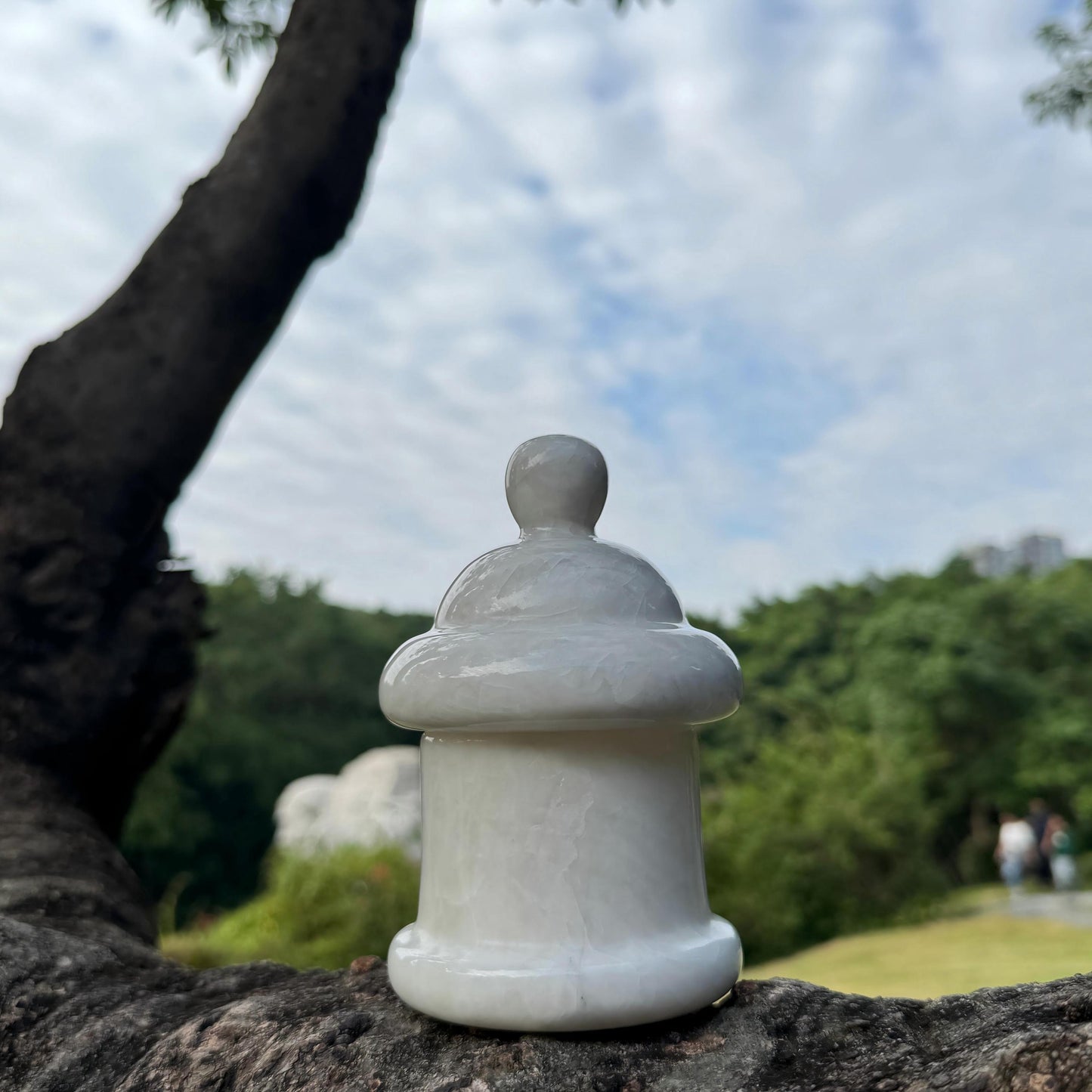 100% handmade white marble pet urn:a special memento for cats and dogs