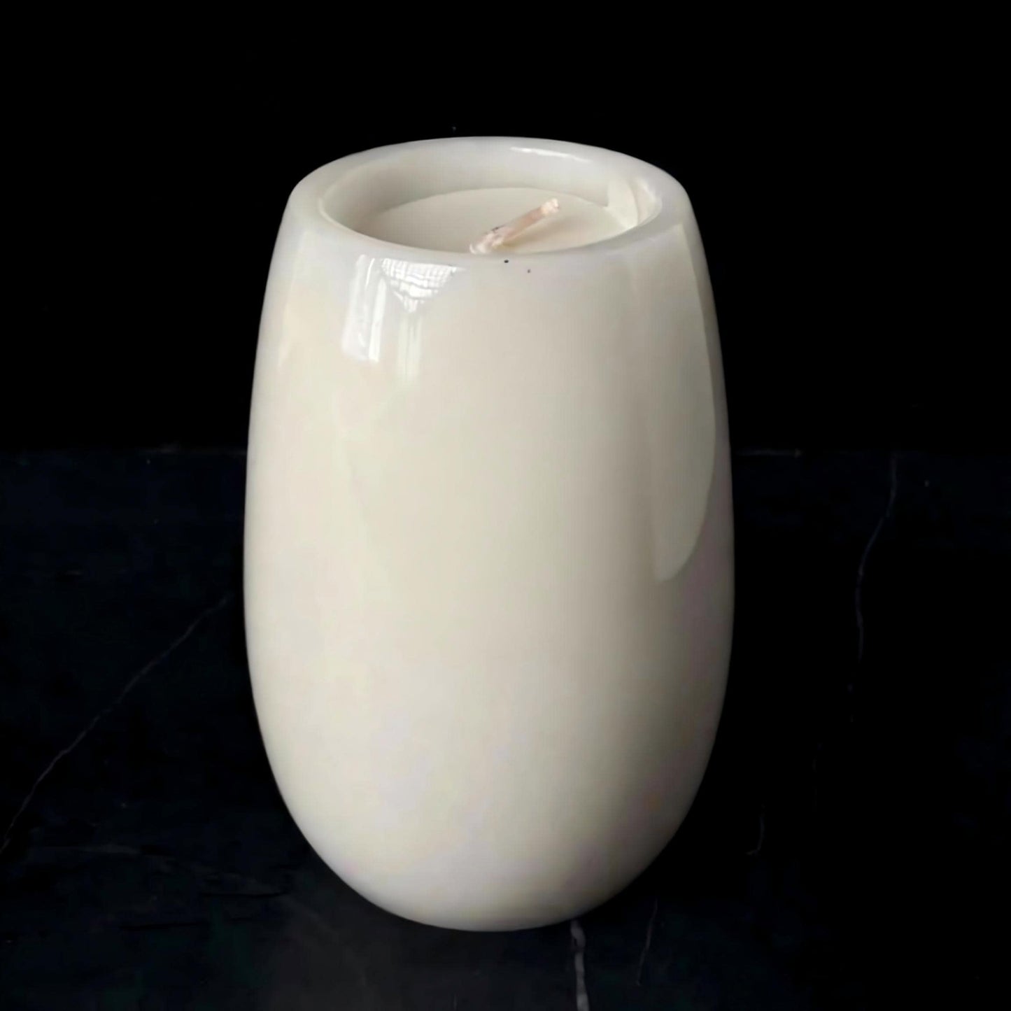 Handmade Marble Stone Candle – Smooth Oval Design – Aromatherapy Scented Candle for Yoga, Spa, or Holiday Gift