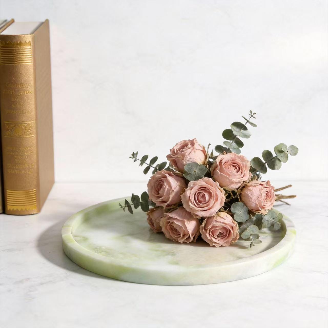 Handmade Veined Marble Jewelry Dish, Modern Minimalist Stone Tray