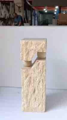 Handmade Travertine Stone Shelf: Modern Side Table for Living Room