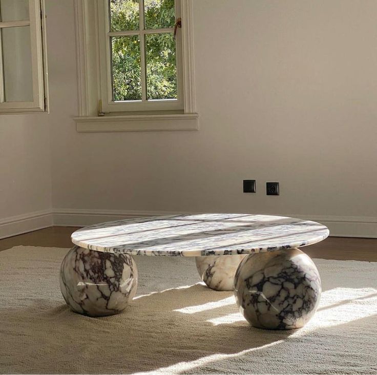 Calacatta Viola Purple Veined Coffee Table - Marble Stone Living Room Side Table