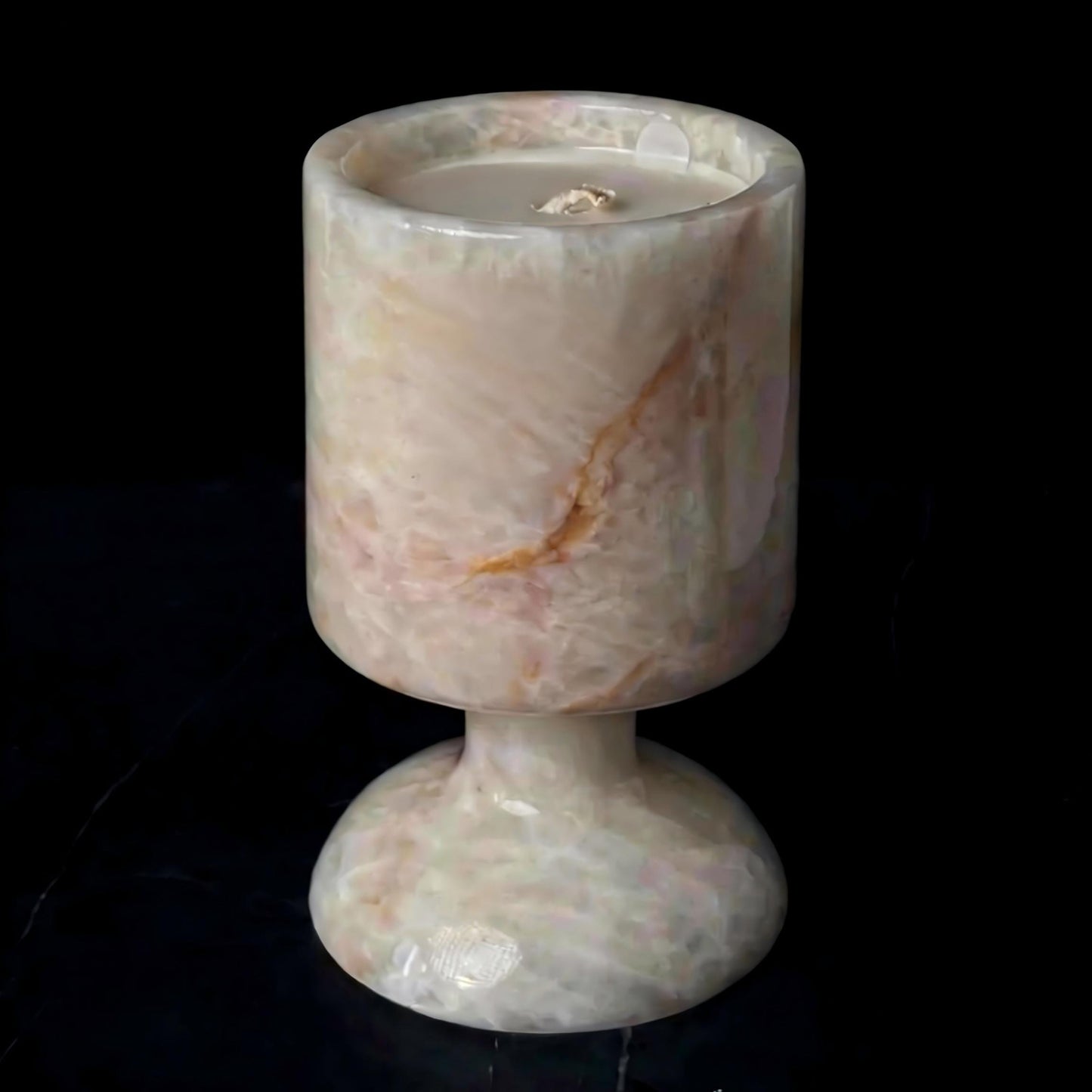 Marble & Jade Aromatherapy Candle - Natural Stone Votive Holder, Luxury Home Decor, Serene Scented Candle for Relaxation