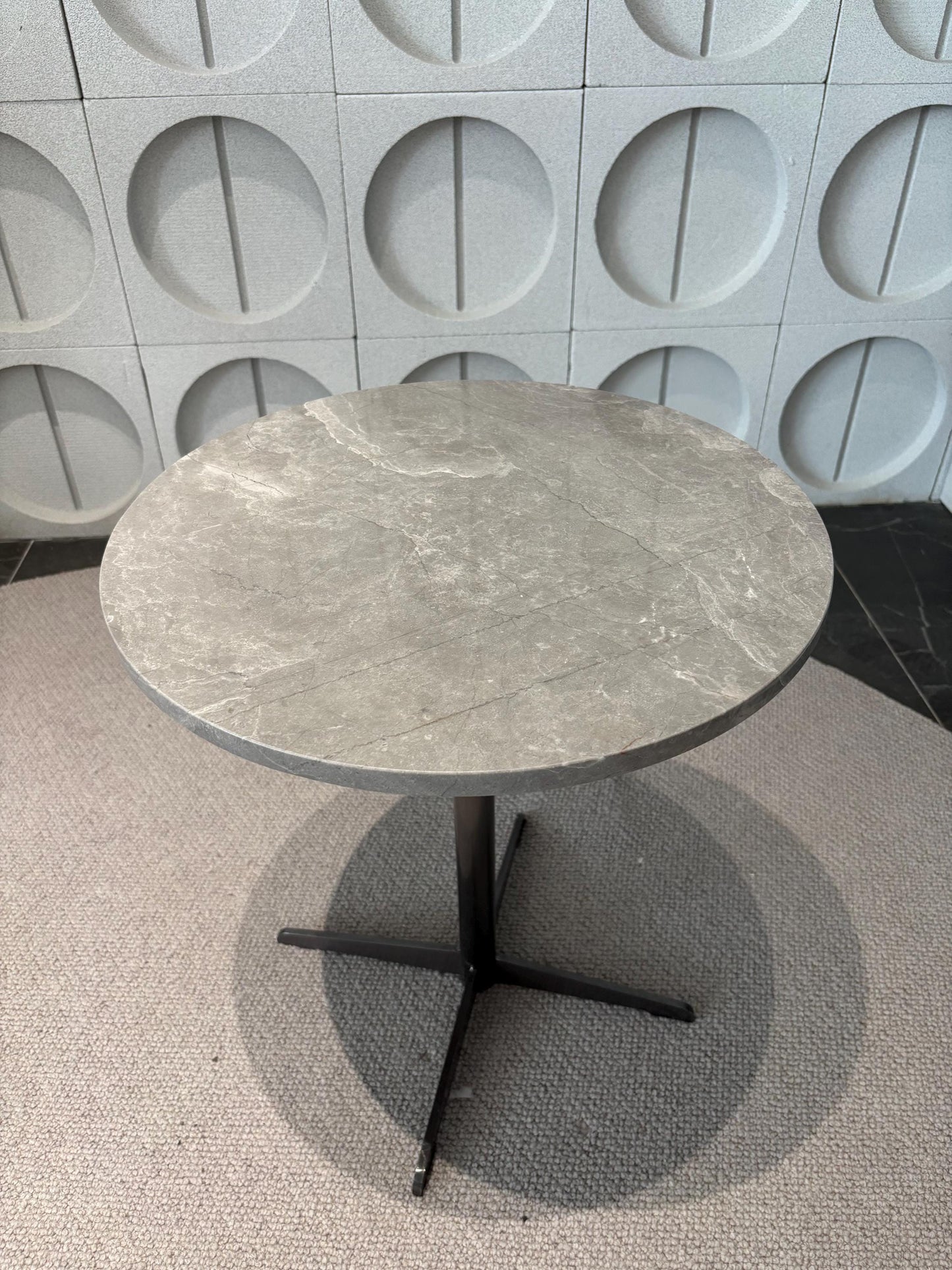 Natural Marble Side Table: Modern Round Coffee Table, Nightstand