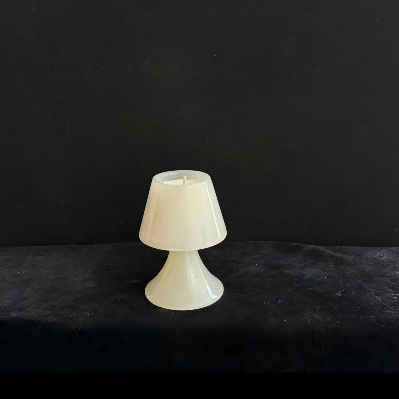 Marble Lamp Shaped Scented Candle, Handcrafted White Onyx Candle, Minimalist Home Decor Gift
