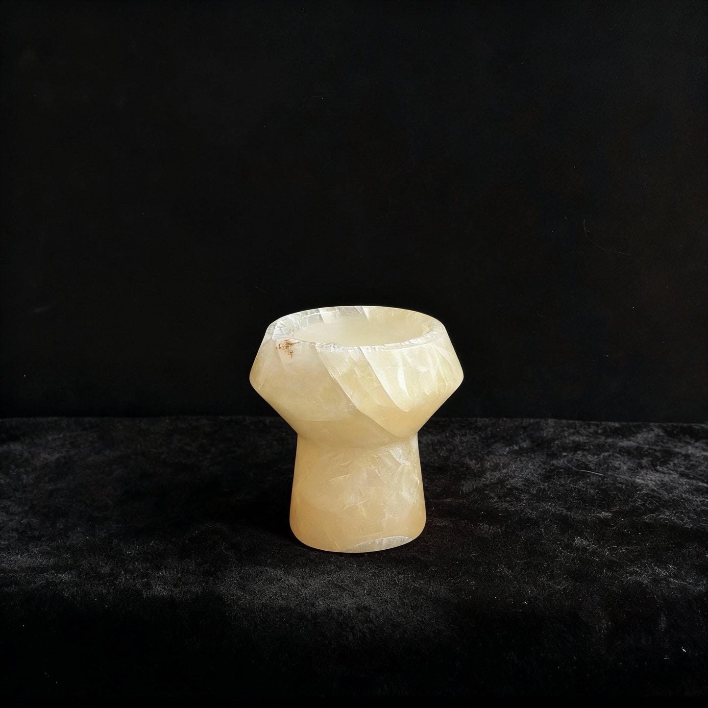 Yellow Veined Marble Candle Cup Home Aromatherapy Candlestick Decorative Ornament for New Year gift