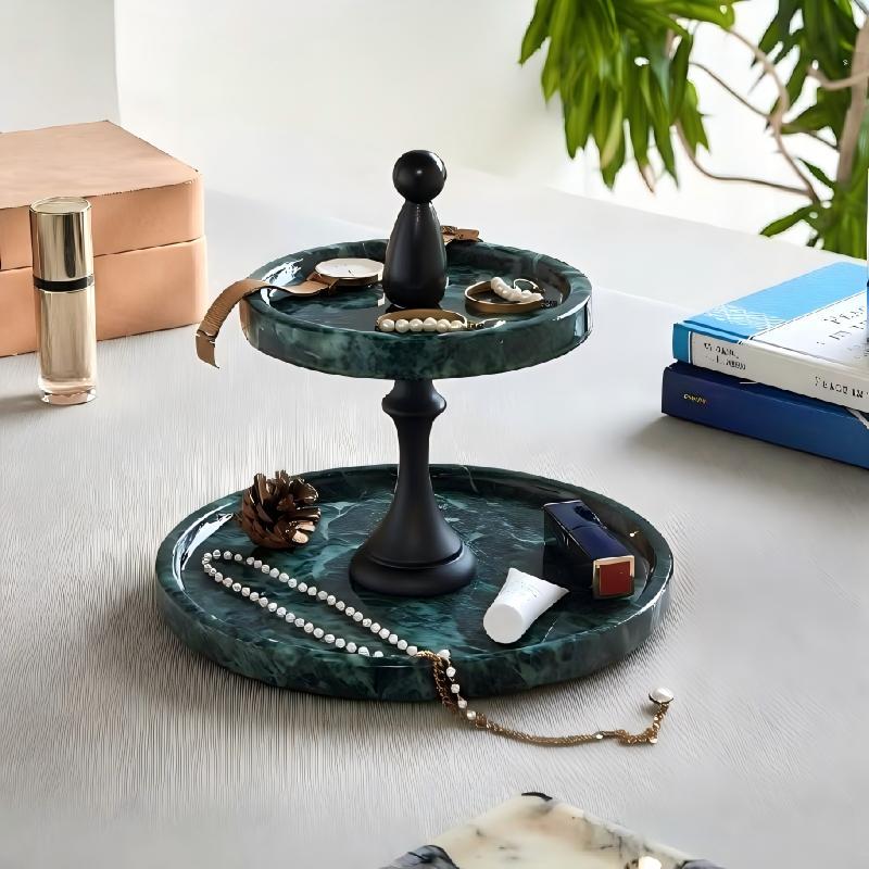 Handmade marble jewelry storage tray-Luxury home decor as wedding love gift for her