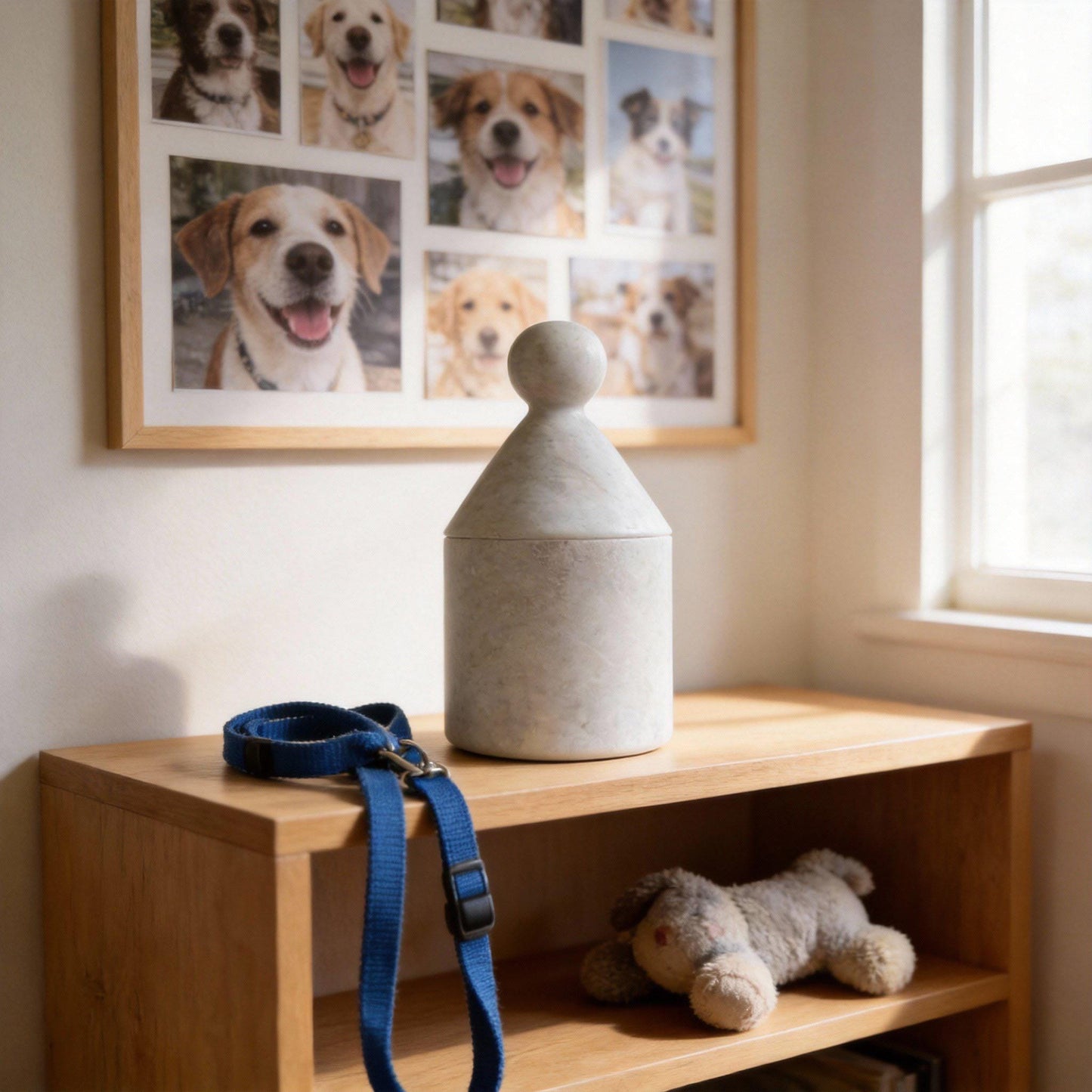 Handmade Marble Pet Urn - Peaceful Ashes Keepsake for Dogs & Cats