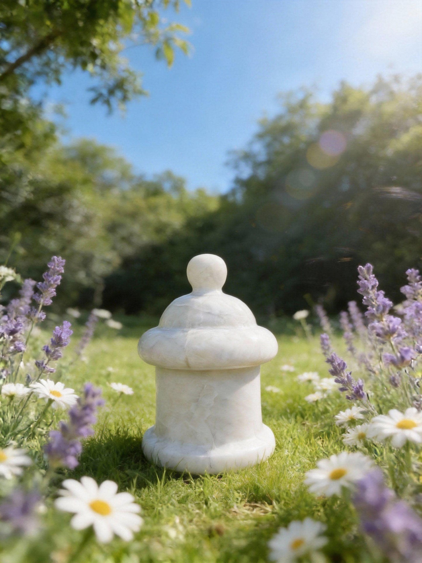 Handmade Ice-Cracked Porcelain Pet Urn – Minimalist Memorial Keepsake