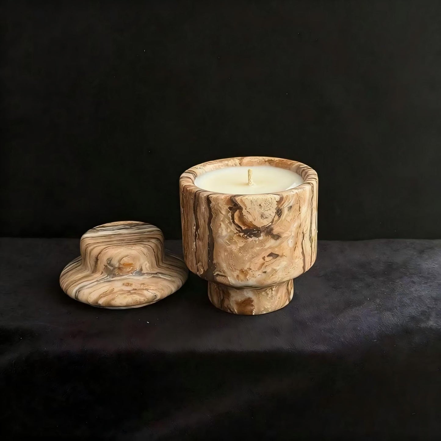 Handcrafted Marble Jar Candle, Soy Wax Scented Candle, Home Decor