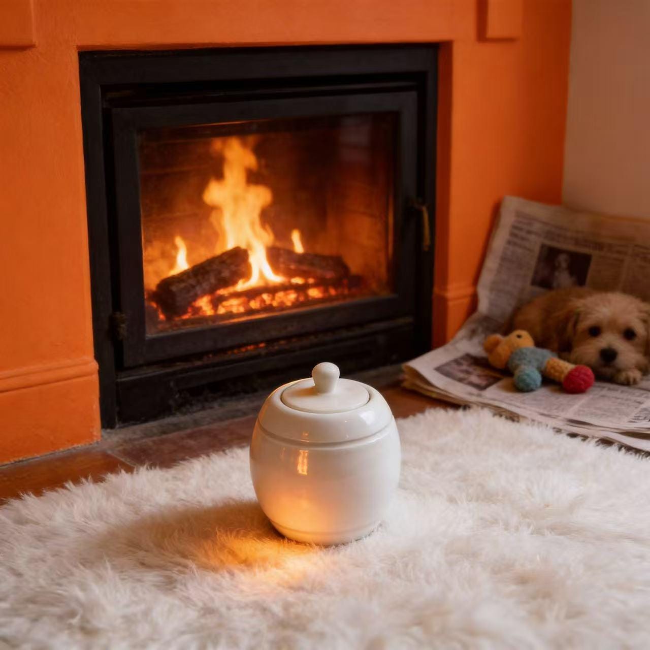 Artisanal Veined Marble Pet Urn-Perfect for Cherished Pet Remains