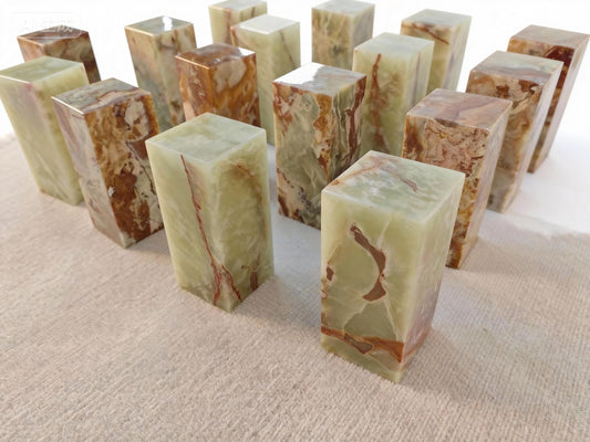 Handmade Green Onyx, Natural Stone Display Base, Stone Photo Prop, Jewelry Stand