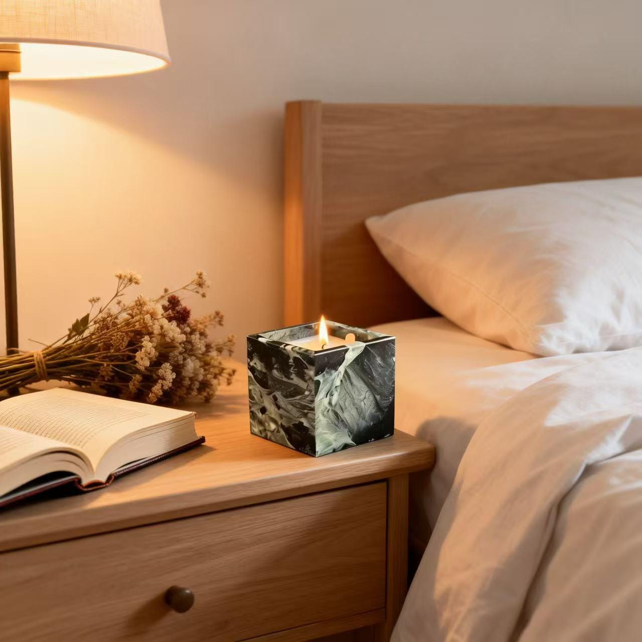 Monochrome Marble Candle, Luxury Aromatherapy Candle, Ideal for Housewarming, Wedding