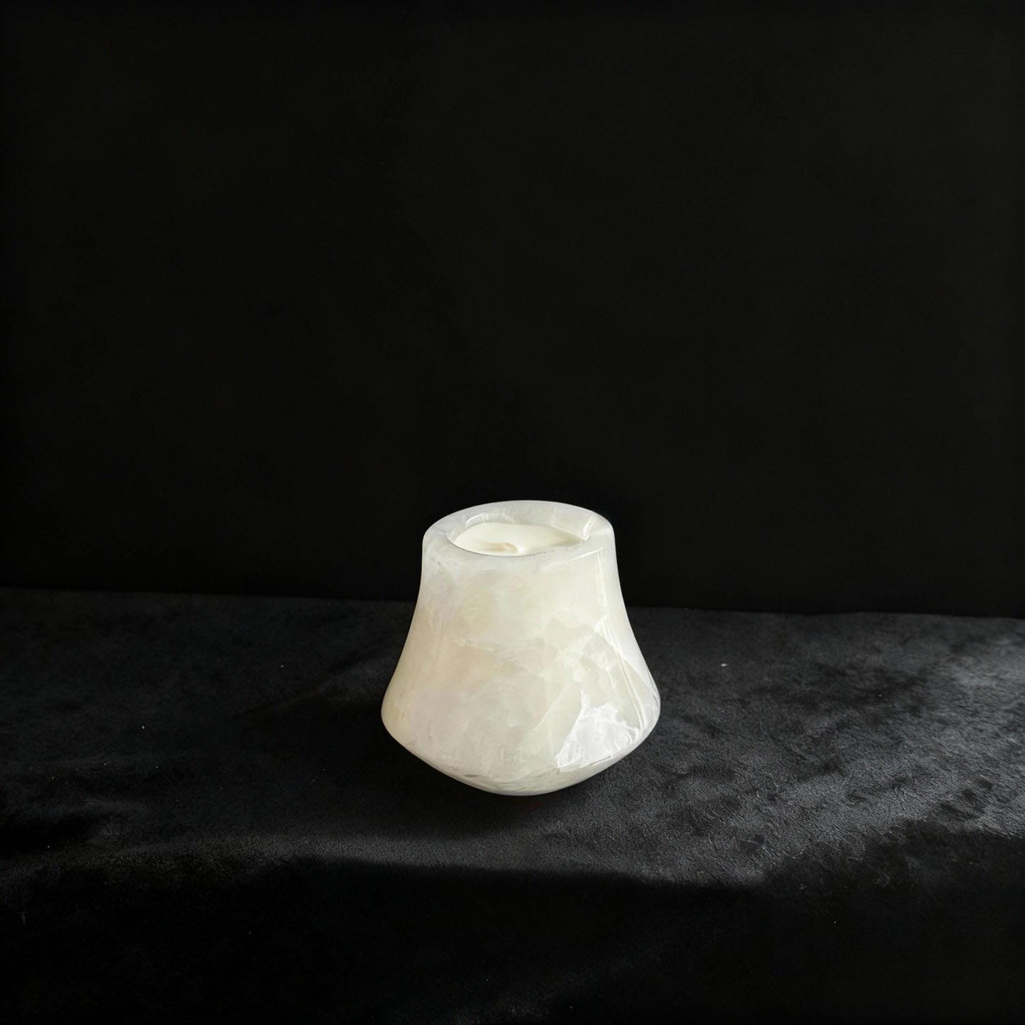 Natural Onyx Candle Holder - Handcarved Marble Aromatherapy Vessel | Unique Home Decor | Luxury Scented Candle Container