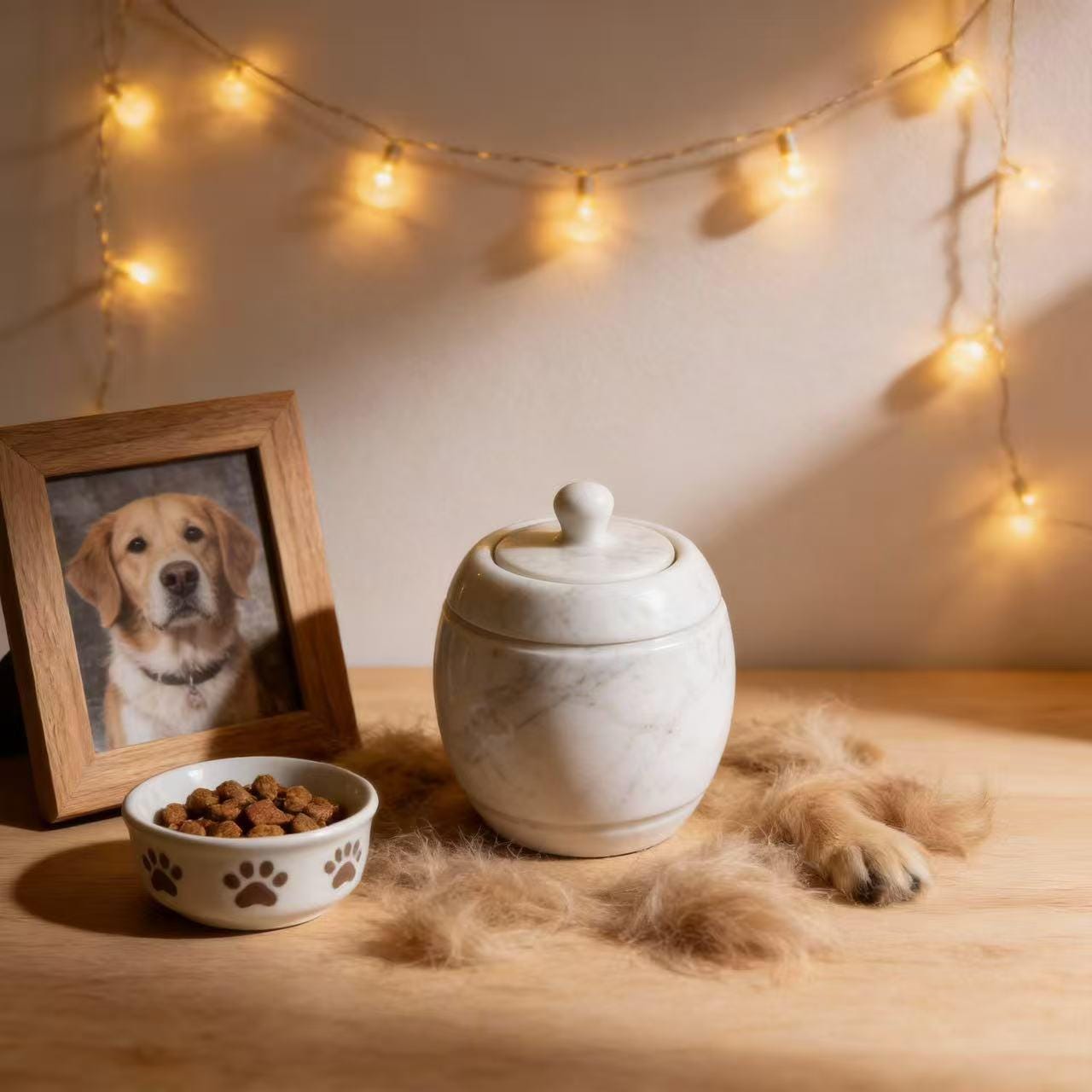 Artisanal Veined Marble Pet Urn-Perfect for Cherished Pet Remains