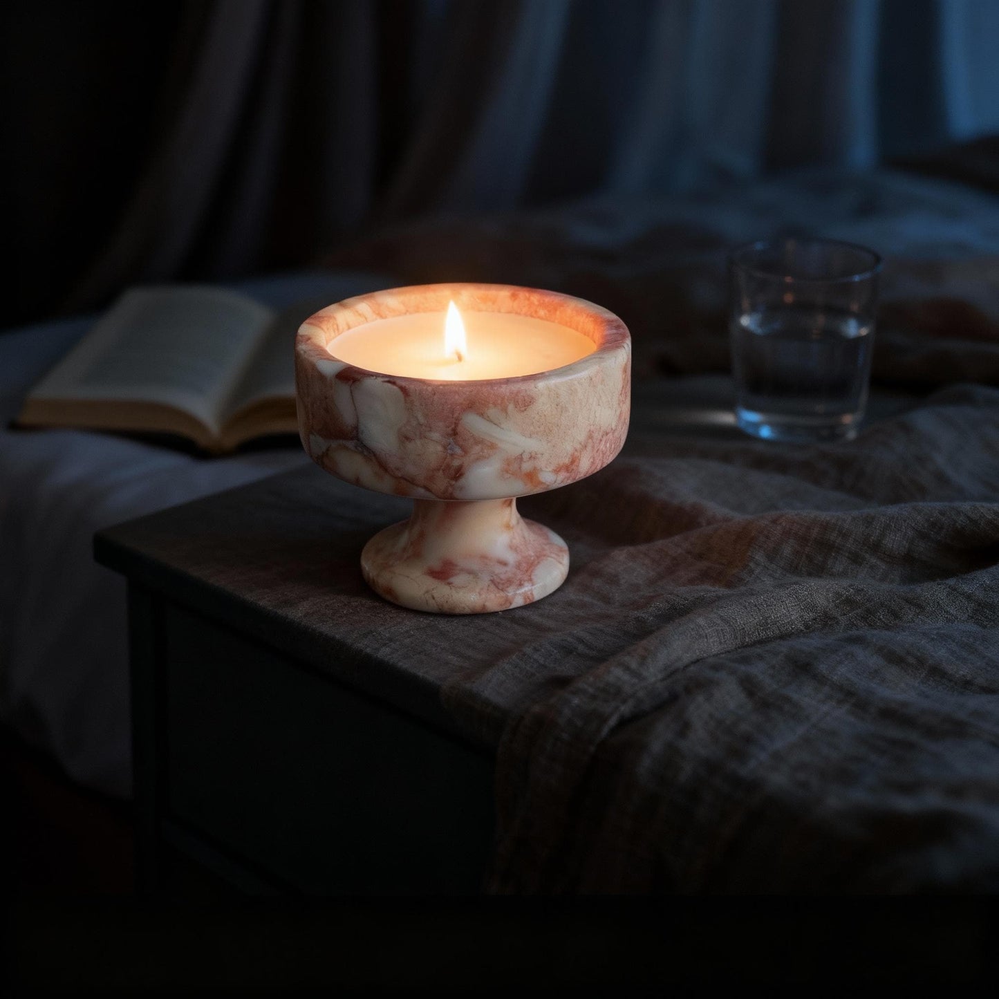 Romantic Evening Marble Candle, Valentine's Day Handmade Aromatherapy Candle Gift