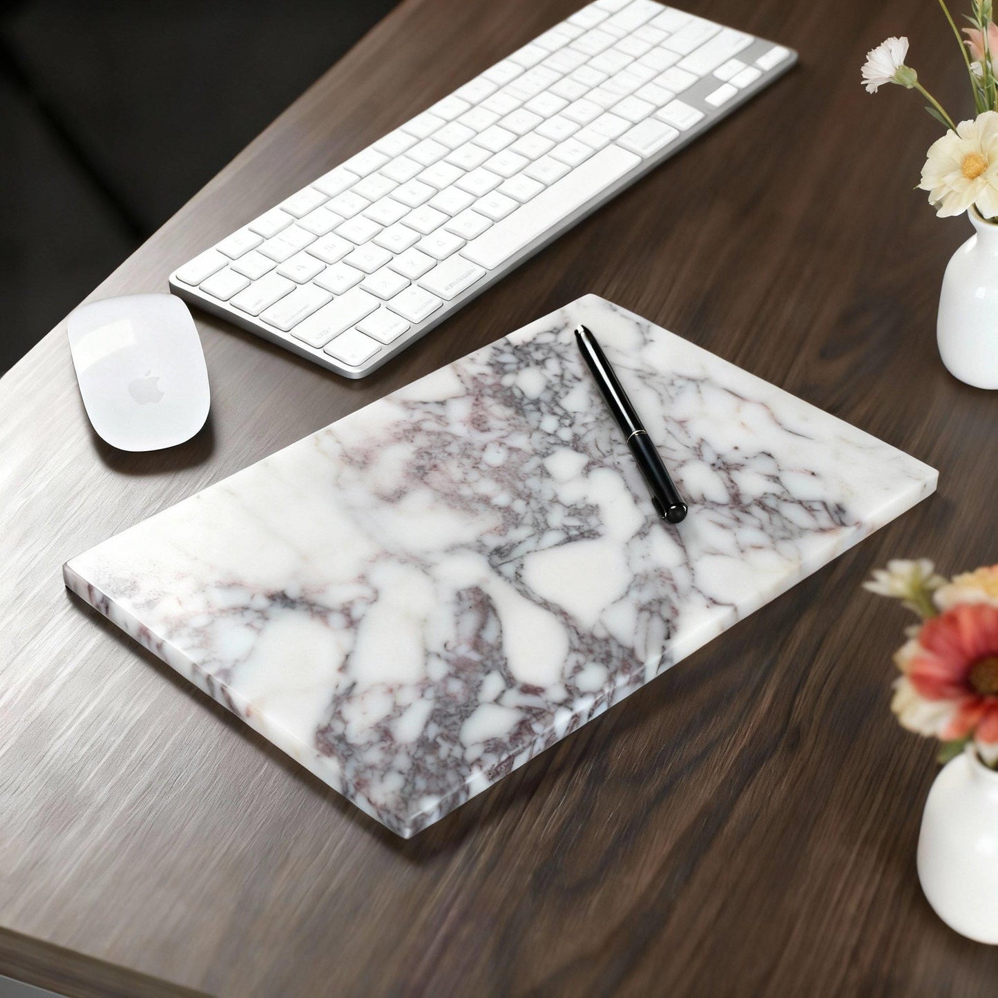 Handmade Marble Desk Tray – Minimalist Office Organizer