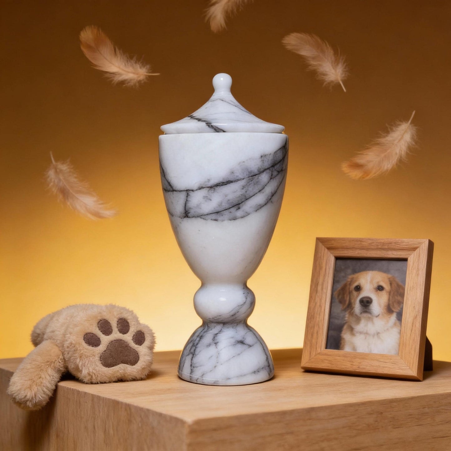 Handcrafted Marble Pet Cremation Urn, Cat & Dog Memorial Gift