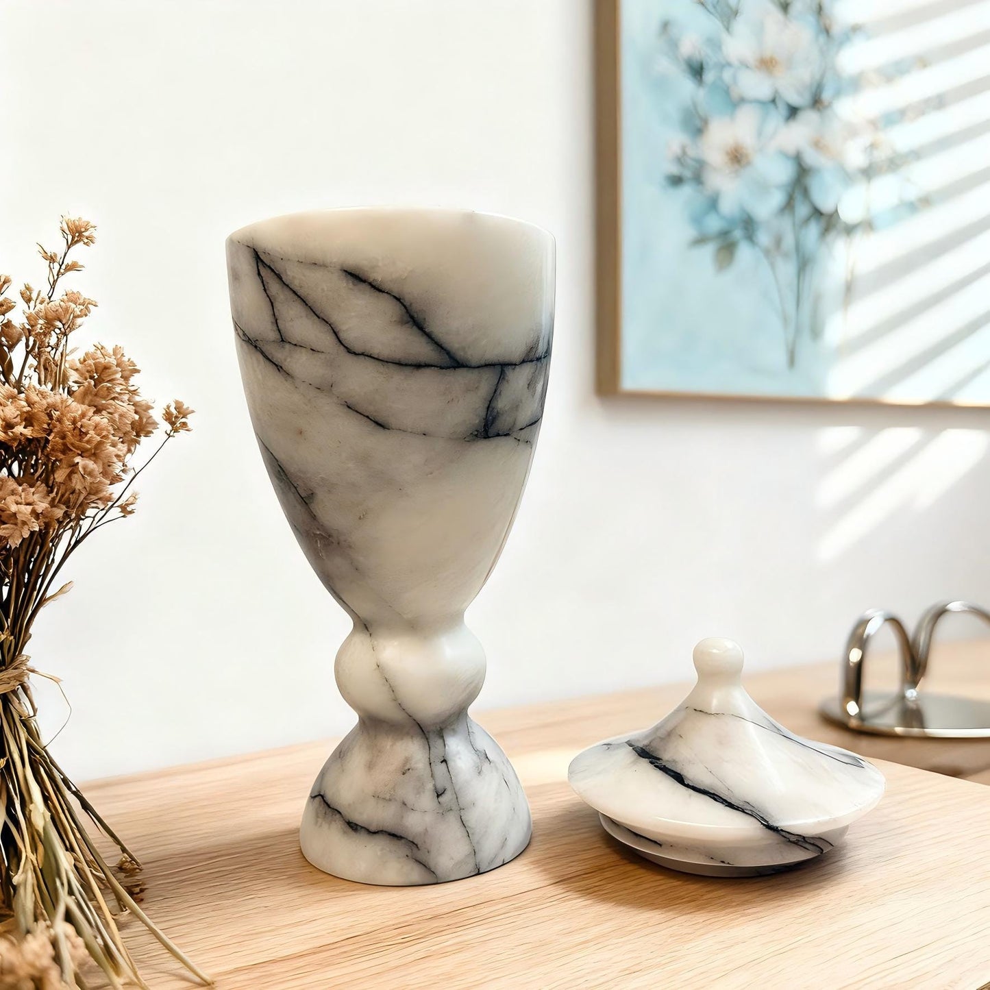 Handcrafted Marble Pet Cremation Urn, Cat & Dog Memorial Gift