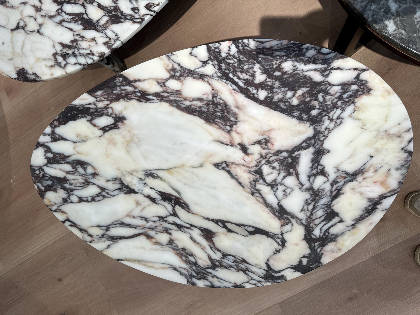 Calacatta Viola Marble Coffee Table: Oval Cocktail Table, Italian Stone