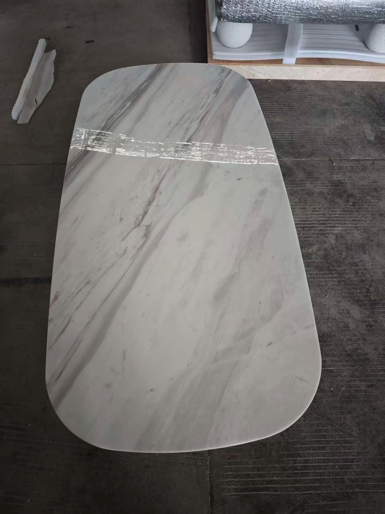 Handmade White Marble Coffee Table - Modern Italian Minimalist Design