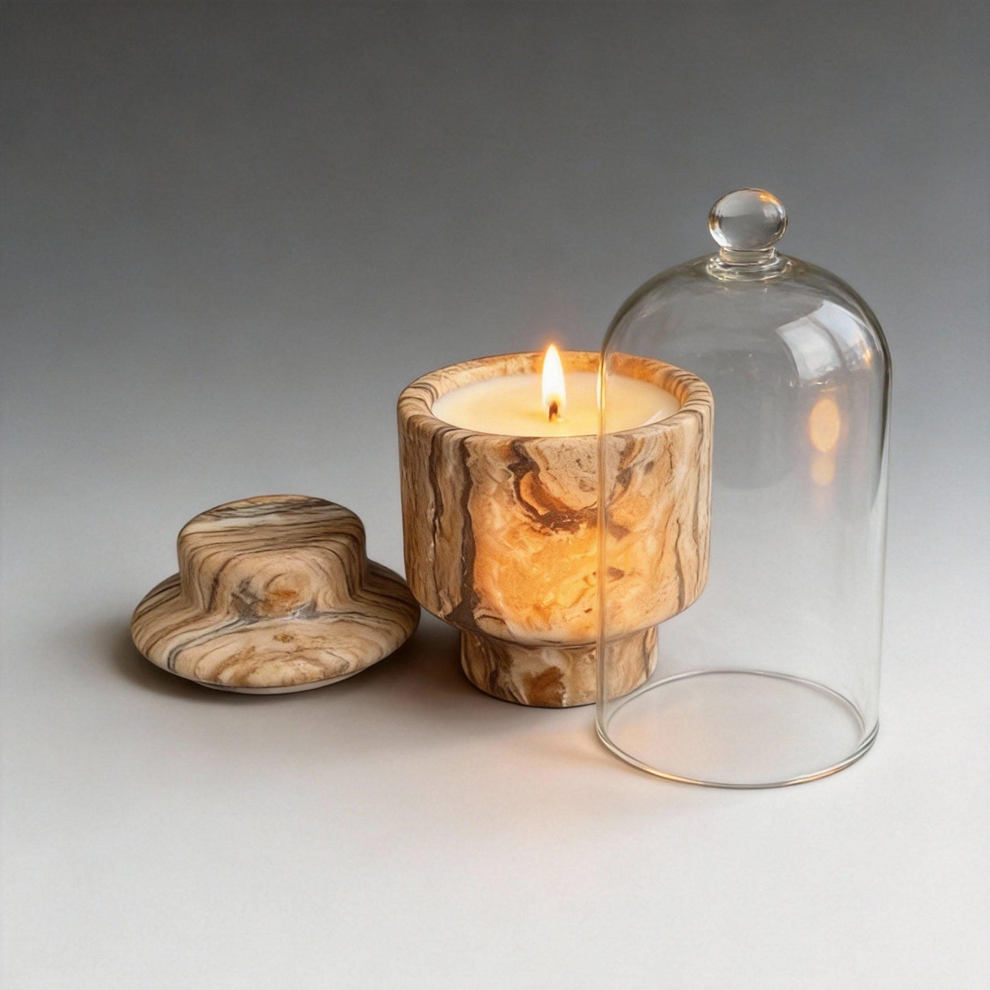 Handcrafted Marble Jar Candle, Soy Wax Scented Candle, Home Decor