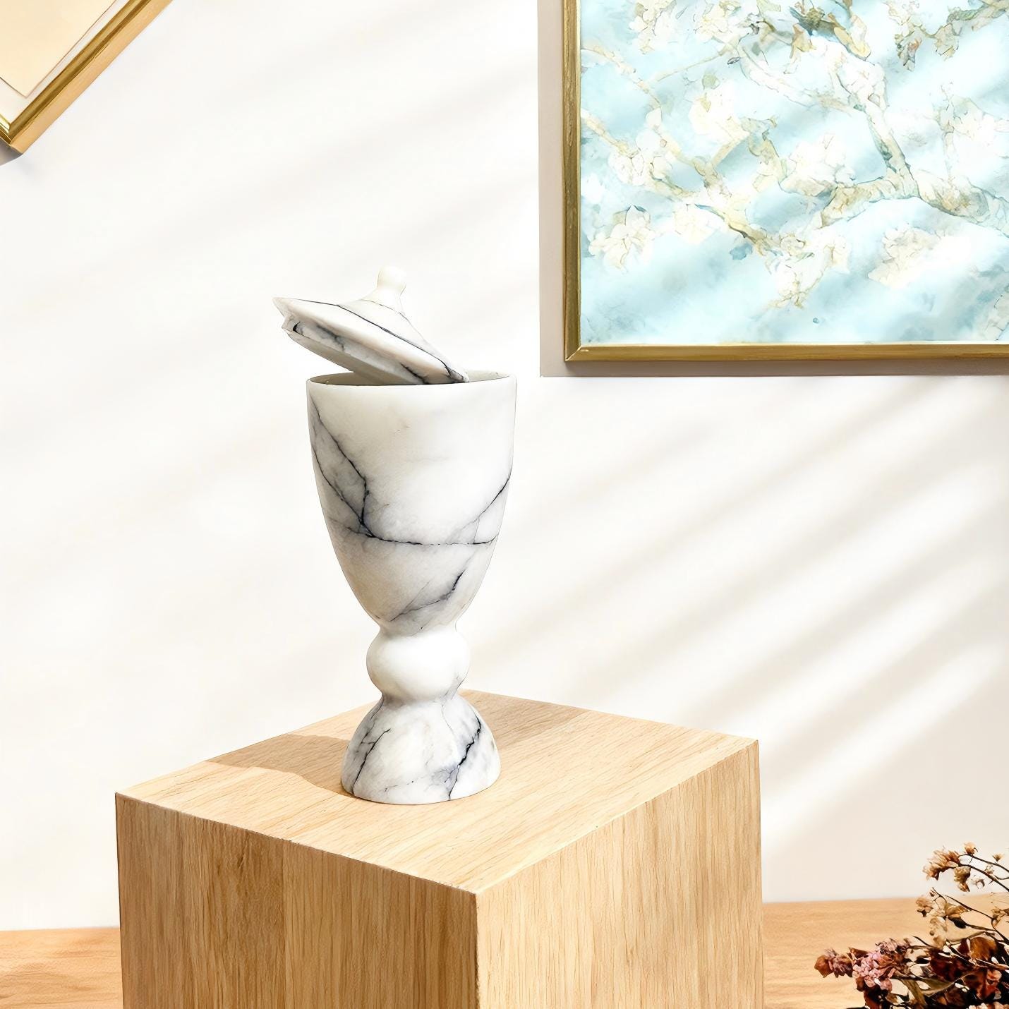 Handcrafted Marble Pet Cremation Urn, Cat & Dog Memorial Gift