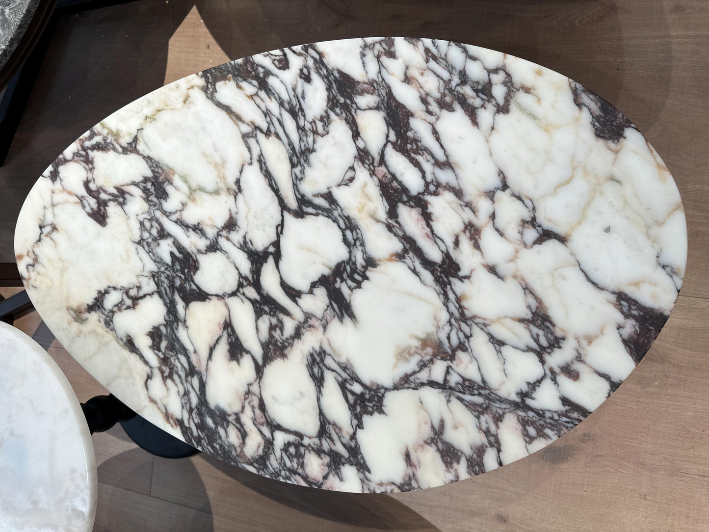 Calacatta Viola Marble Coffee Table: Oval Cocktail Table, Italian Stone