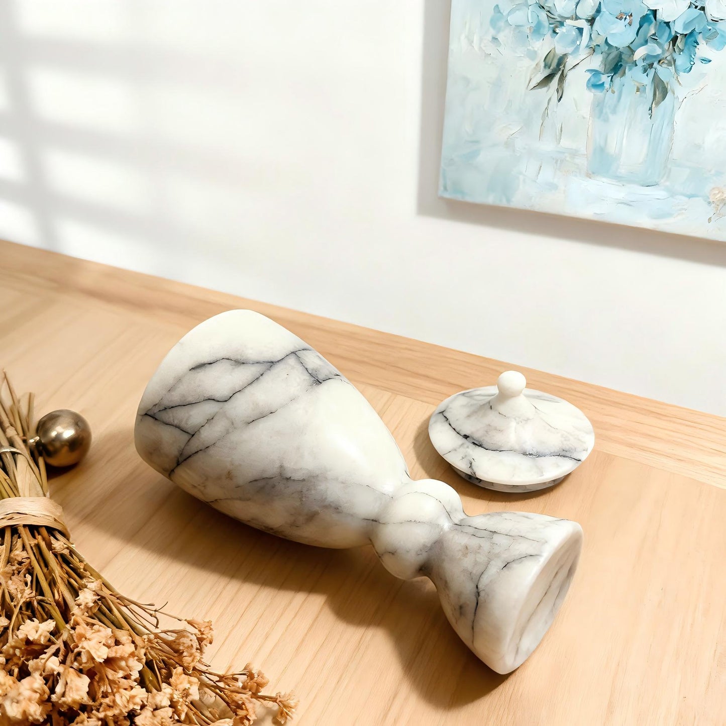 Handcrafted Marble Pet Cremation Urn, Cat & Dog Memorial Gift