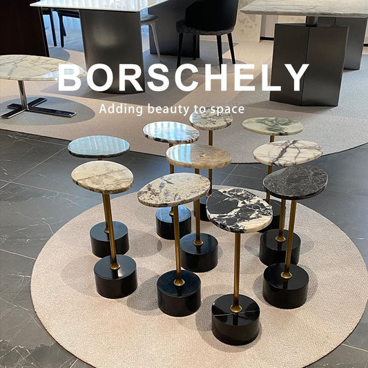 Handcrafted Marble Coffee Table: Stainless Steel Pedestal, Minimalist Design