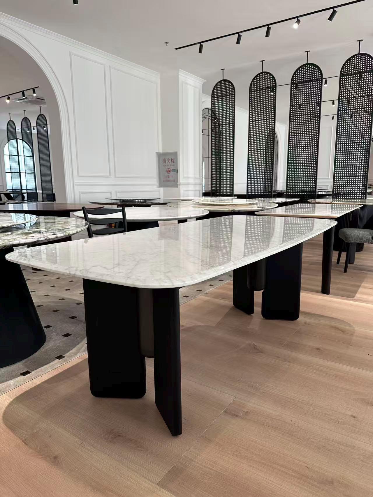 natural Carrara white natural marble dining table, length 220*90cm
