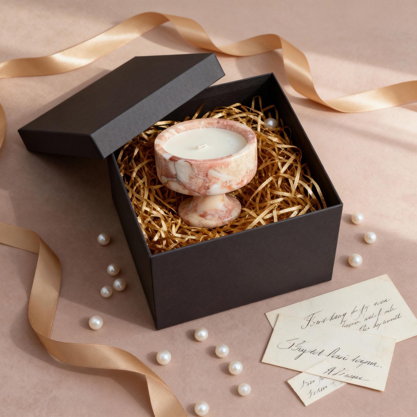 Romantic Evening Marble Candle, Valentine's Day Handmade Aromatherapy Candle Gift
