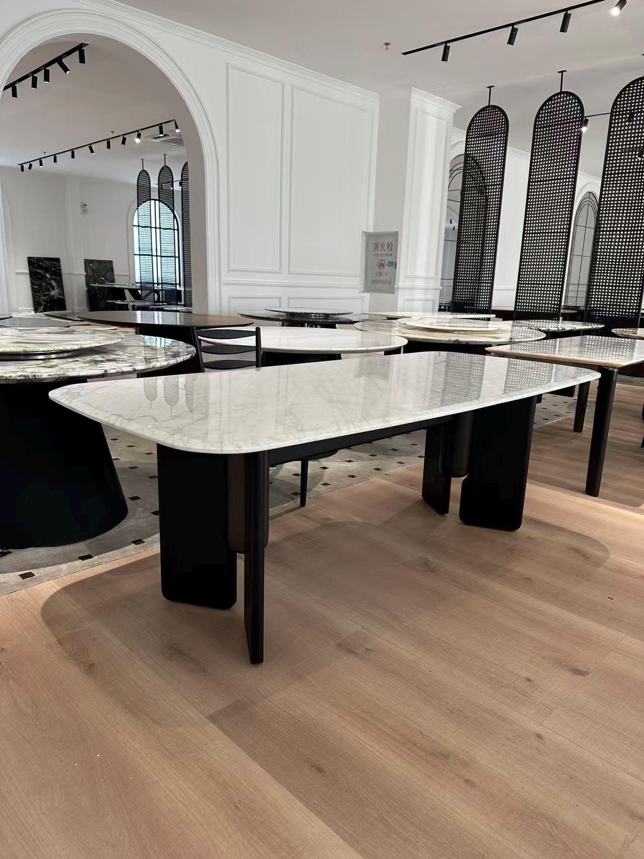 natural Carrara white natural marble dining table, length 220*90cm