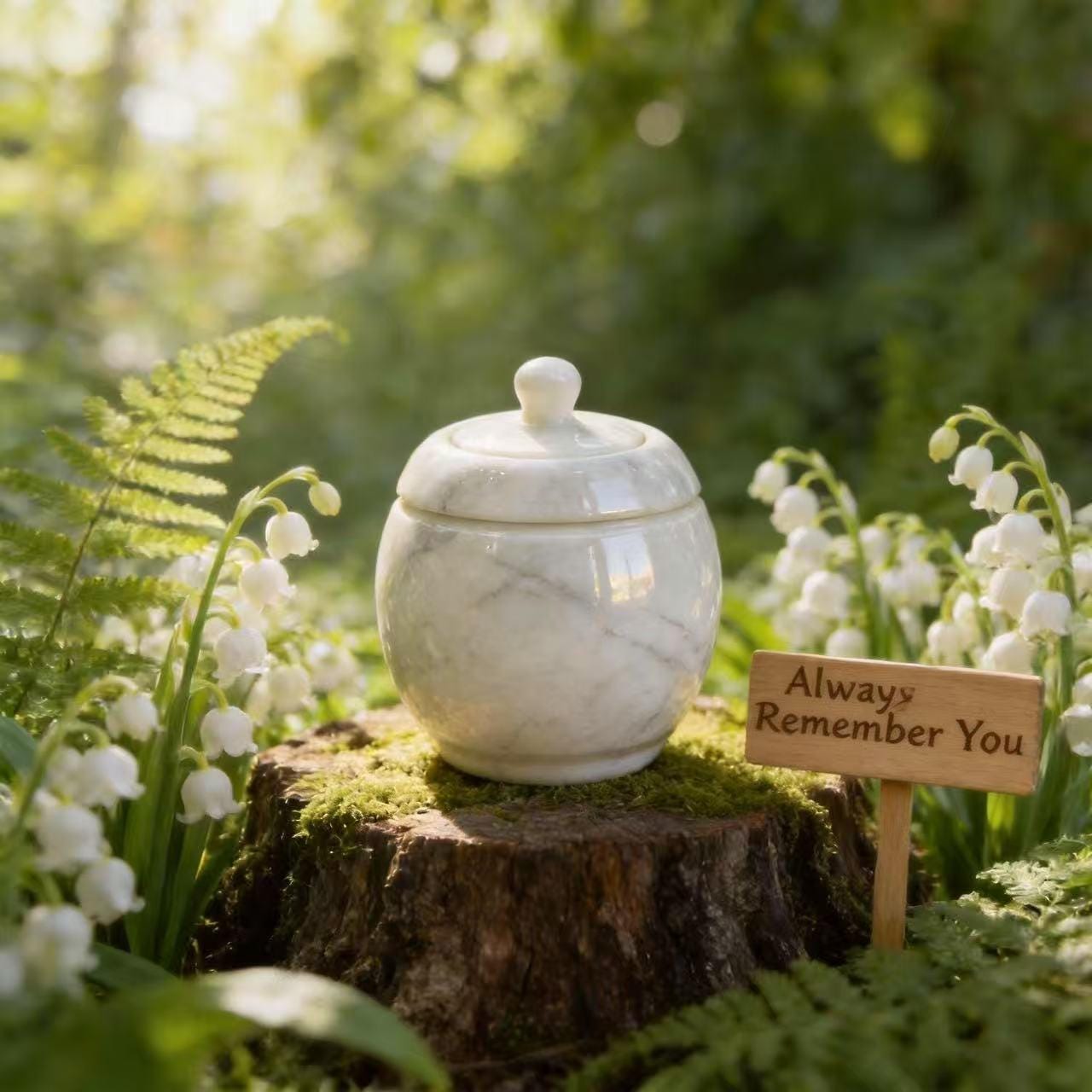 Artisanal Veined Marble Pet Urn-Perfect for Cherished Pet Remains