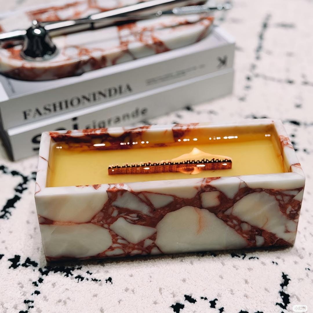 Handcrafted Red Onyx Scented Candle – Luxury Home Fragrance Gift for Girl