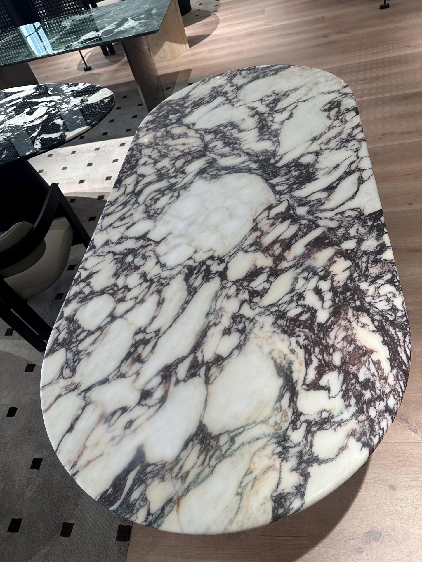 Calacatta Viola Marble Dining Table: Frech Style Artisanal Luxury Furniture