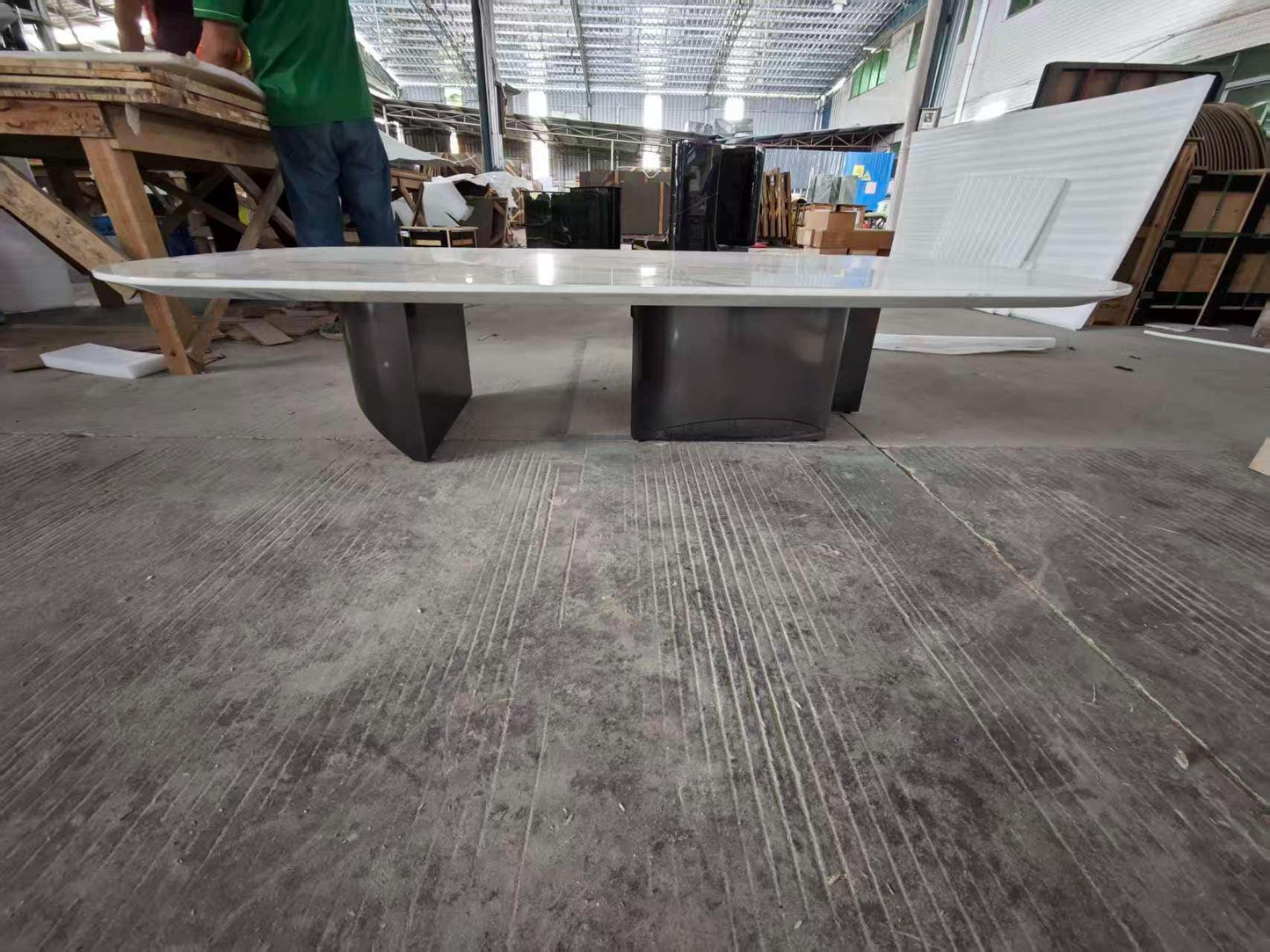 Handmade White Marble Coffee Table - Modern Italian Minimalist Design