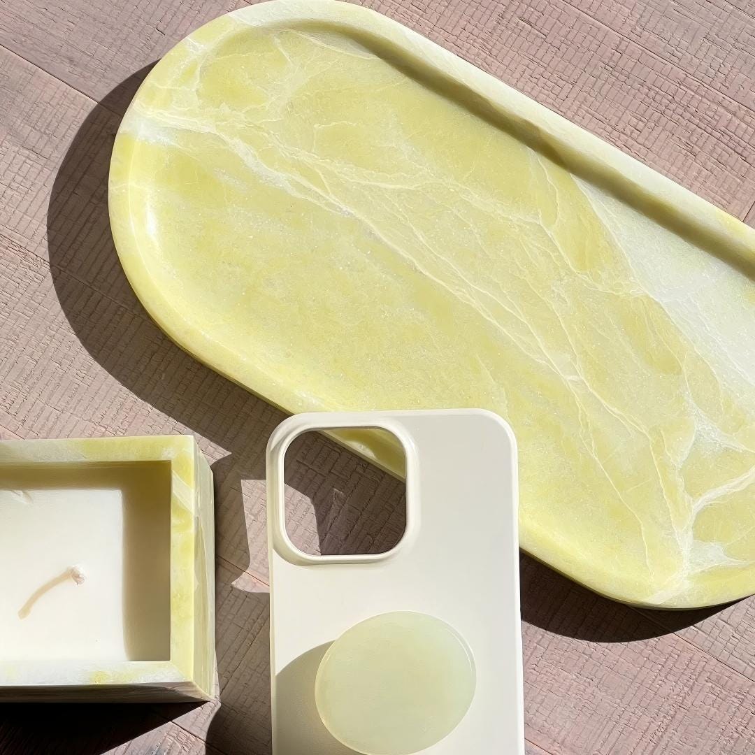 Irish Green Marble Tray & Soy Candle Set –Home Decor Gift for St.Patrick's Day