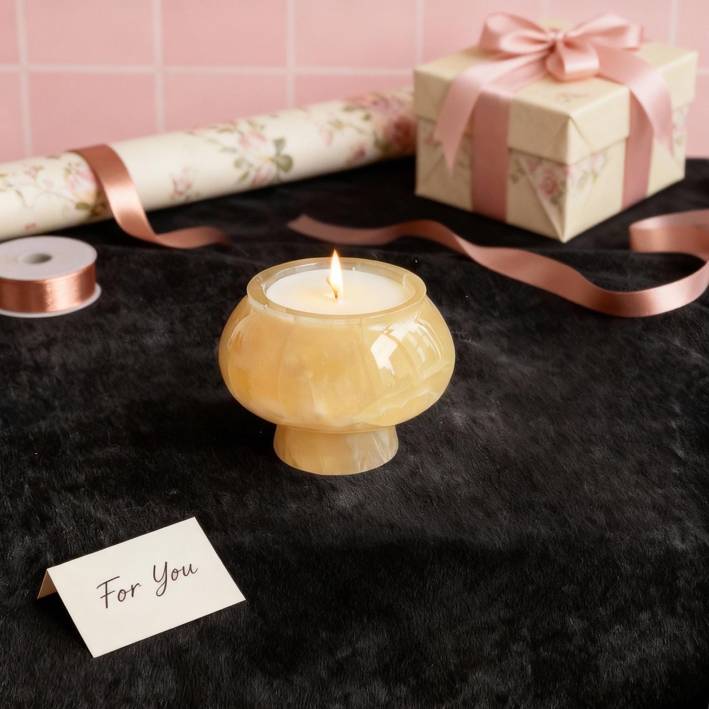 Handmade marble Candle – Organic Mushroom Design – Aromatherapy Scented Candle for Yoga, Spa, or Holiday Gift,Valentine's Day
