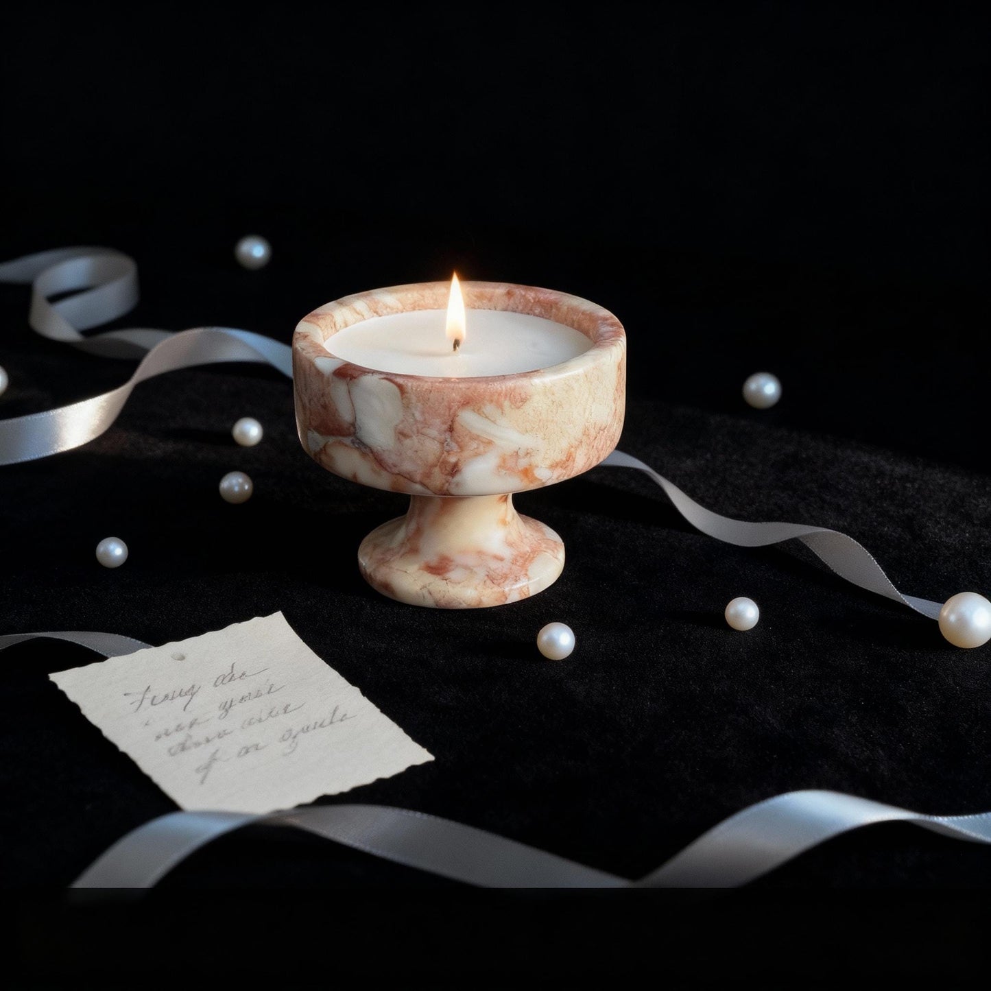 Romantic Evening Marble Candle, Valentine's Day Handmade Aromatherapy Candle Gift
