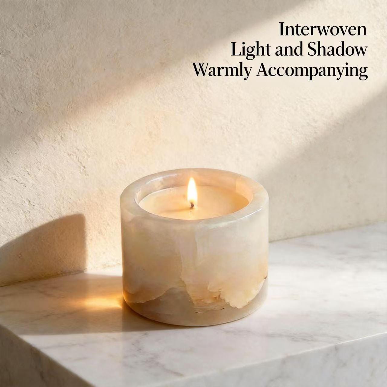 Natural Veined Marble Jar Candle, Luxury Aromatherapy Candle, Modern Home Decor Self-Care Gift