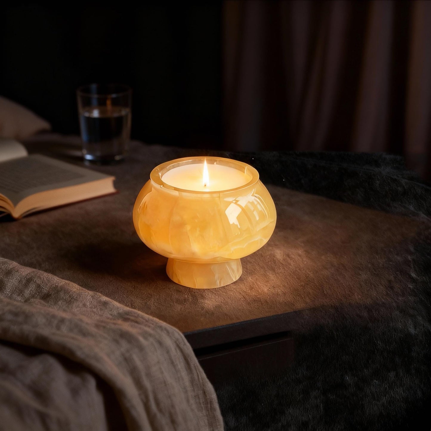 Handmade marble Candle – Organic Mushroom Design – Aromatherapy Scented Candle for Yoga, Spa, or Holiday Gift,Valentine's Day