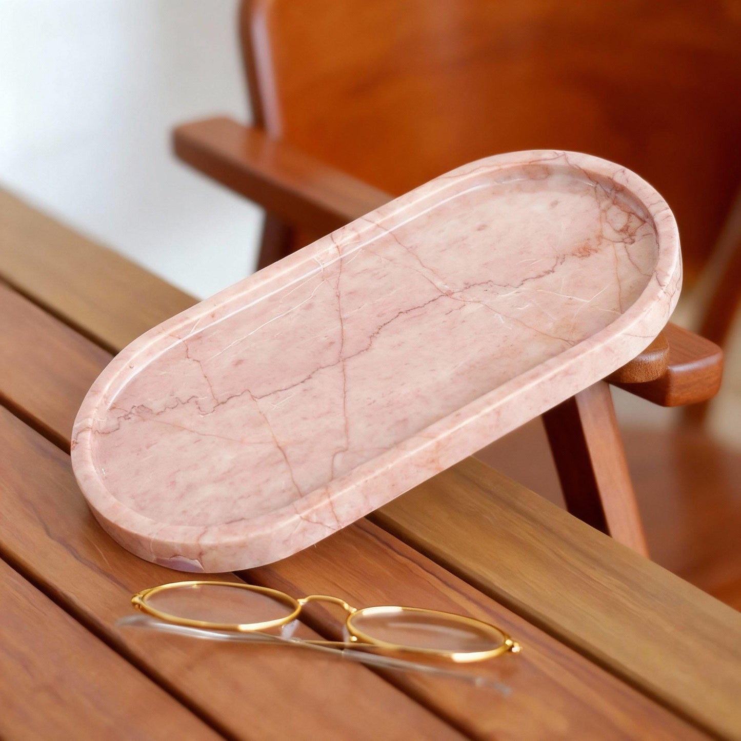 Handmade Pink Marble Tray, Home Decor, Jewelry Storage and bathroom tray
