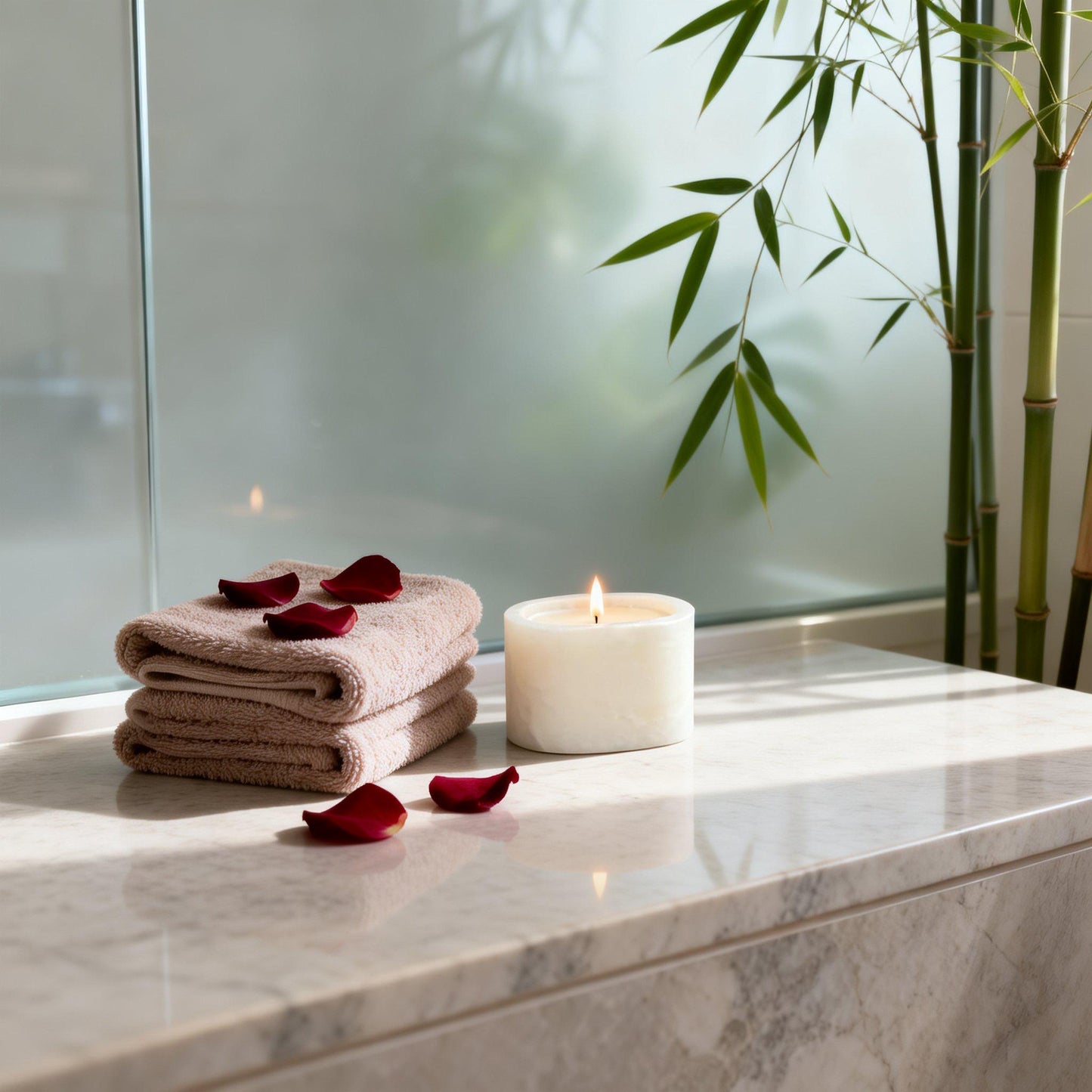 White Marble Scented Candle - Natural Stone , Minimalist Luxury Home Decor, Calming Aromatherapy Candle for Elegant Living Spaces
