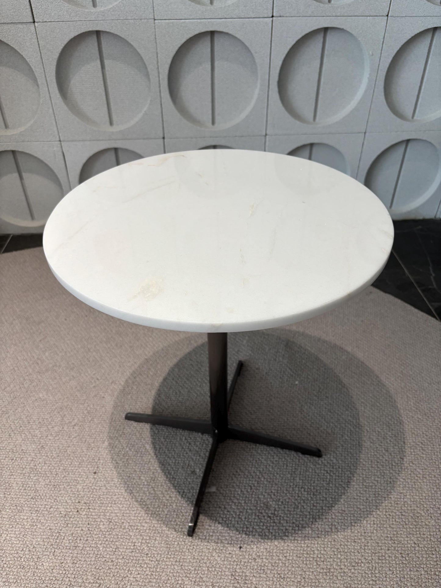 Natural Marble Side Table: Modern Round Coffee Table, Nightstand