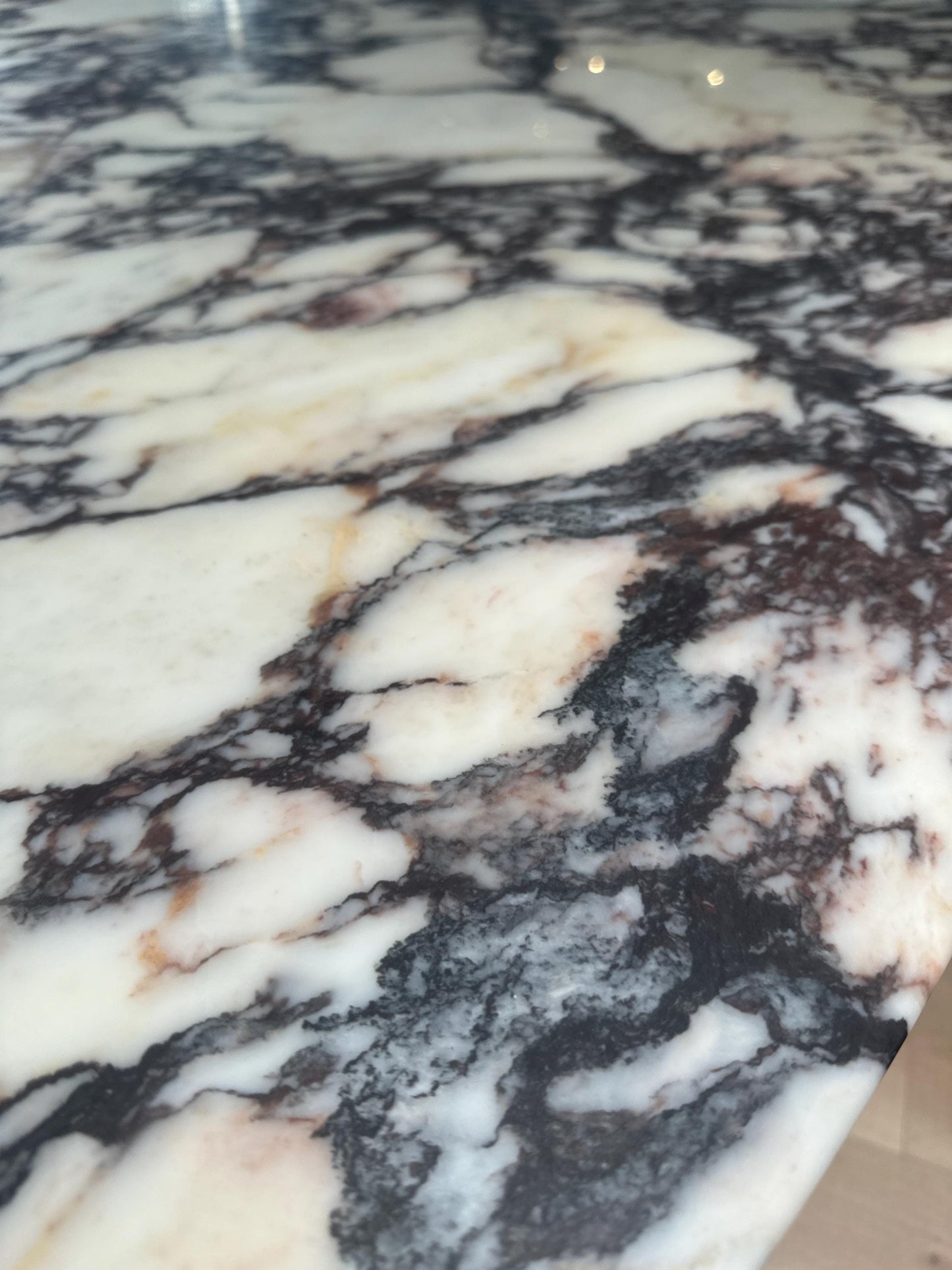 Calacatta Viola Marble Dining Table: Italian Natural Stone, Handcrafted