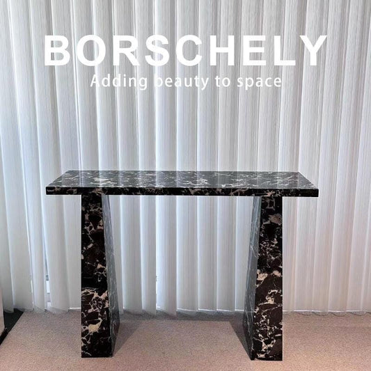 Borschely luxury marble console table for living room and entrance place