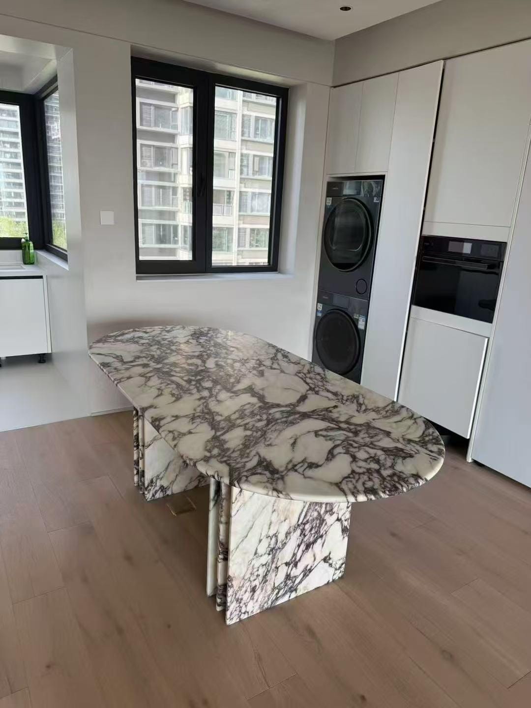 Calacatta Viola Marble Dining Table: Frech Style Artisanal Luxury Furniture